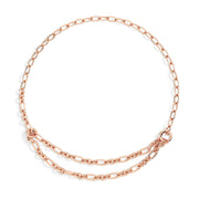 Collana Maglie Apribili DoDo in argento 925 placcato oro rosa 18K, catena da 50 cm con maglie apribili per personalizzazione.